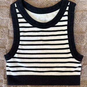Striped Black and White Crop Top